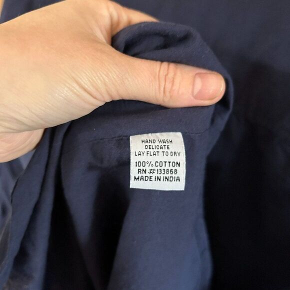 Southern Frock XS Navy Blue Long Sleeve Half Button Blouse‎ Lightweight Tunic - Picture 9 of 9